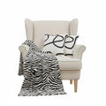 SOGA Home & Living Bundle – 2 White Letter Pillows & Black & White Zebra Throw-0