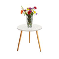 SOGA Home & Living Bundle – White Side Coffee Table & Clear Glass Vase for Modern Home Decor-0