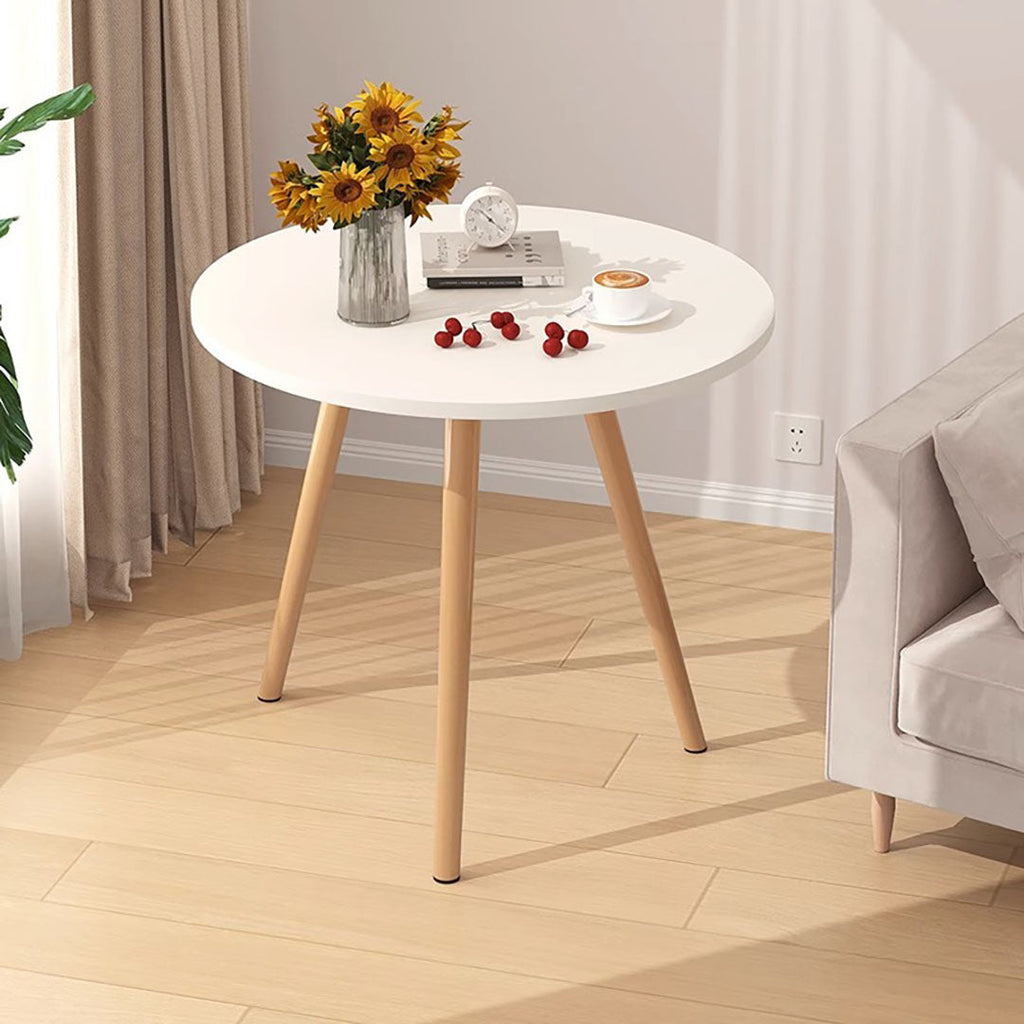 SOGA 60x60cm White Small Side Coffee Table Living Room Balcony Home Décor Style-1