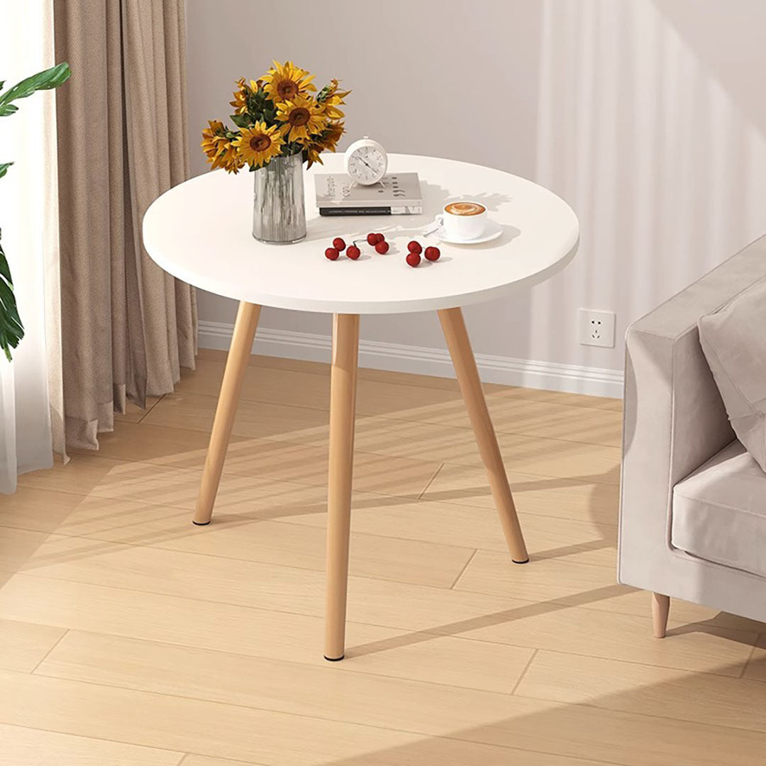 SOGA 60x60cm White Small Side Coffee Table Living Room Balcony Home Décor Style-1