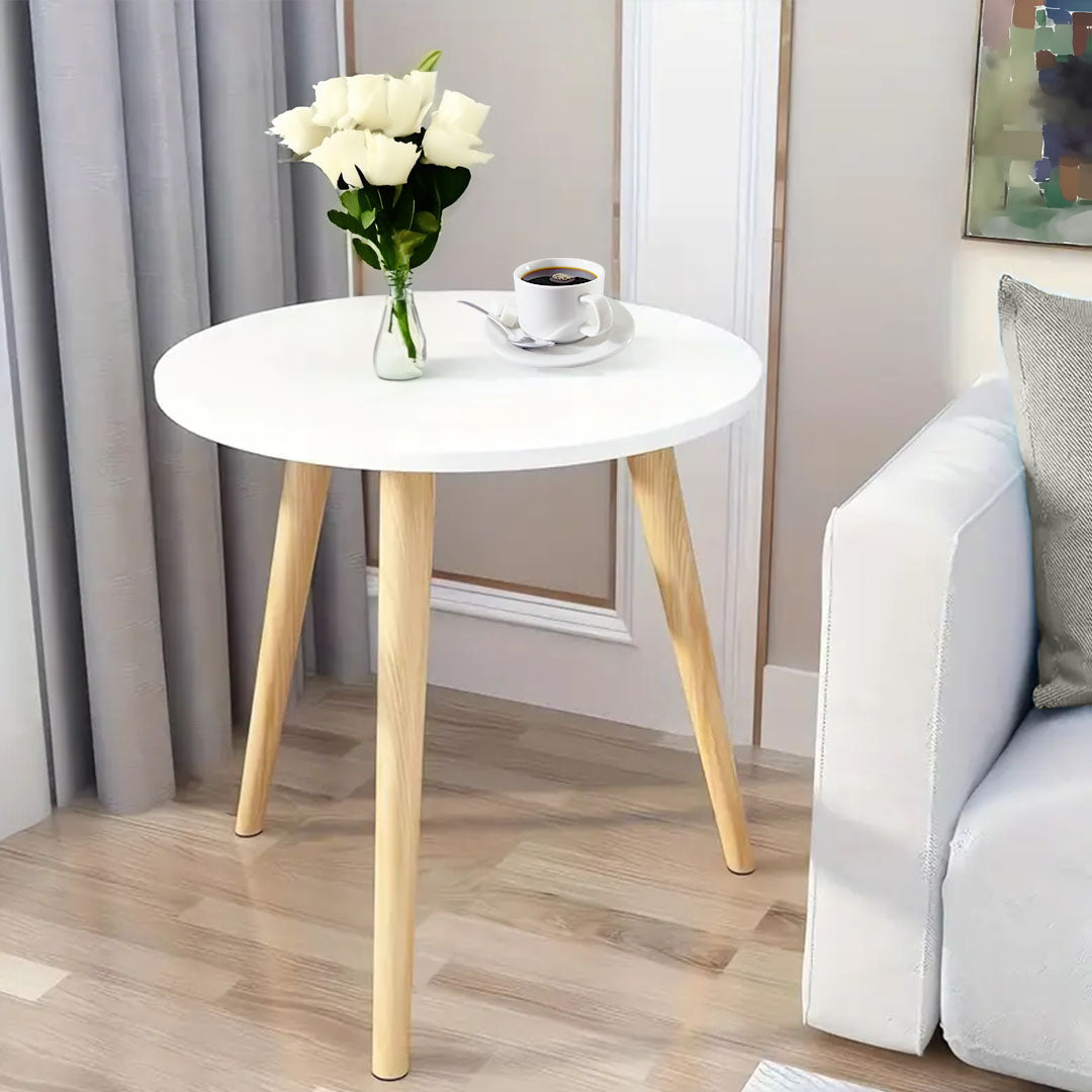 SOGA 60x60cm White Small Side Coffee Table Living Room Balcony Home Décor Style-2