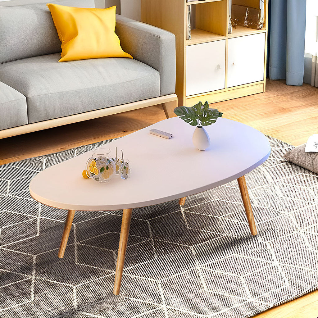 SOGA 80x40cm White Living Room Nordic  Coffee Table Simple Modern Home Style-2