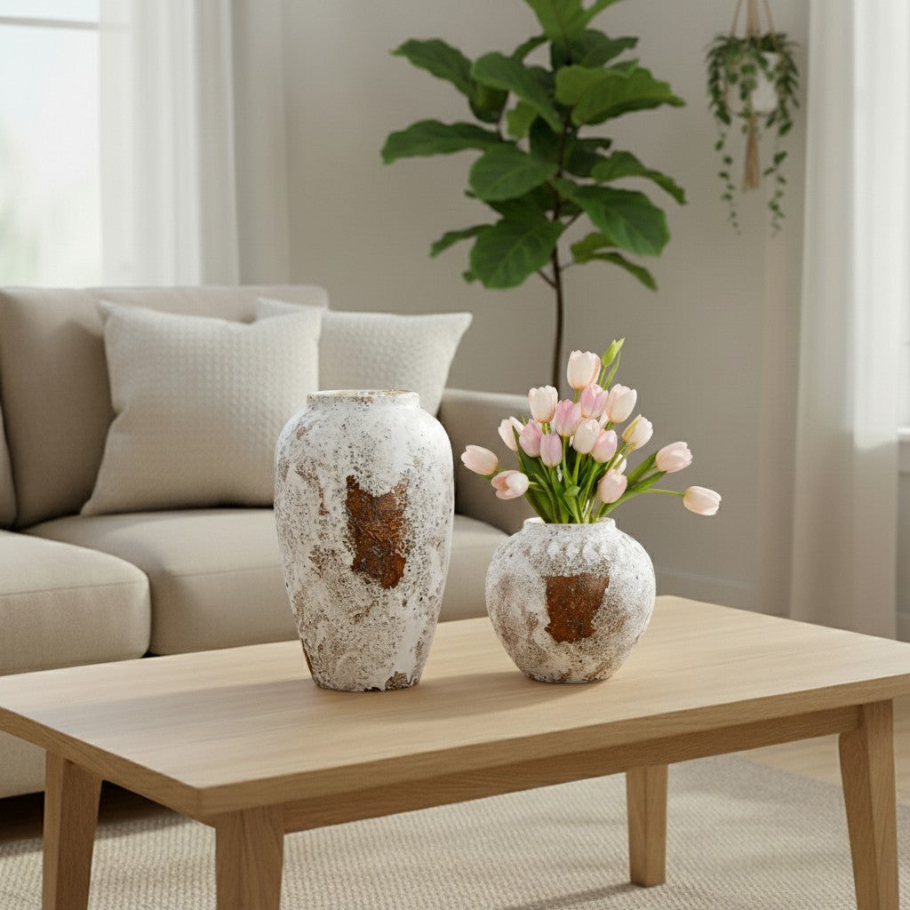 SOGA Home & Living Bundle – Gradient White Ceramic Flower Vases for Elegant Home Decor-3