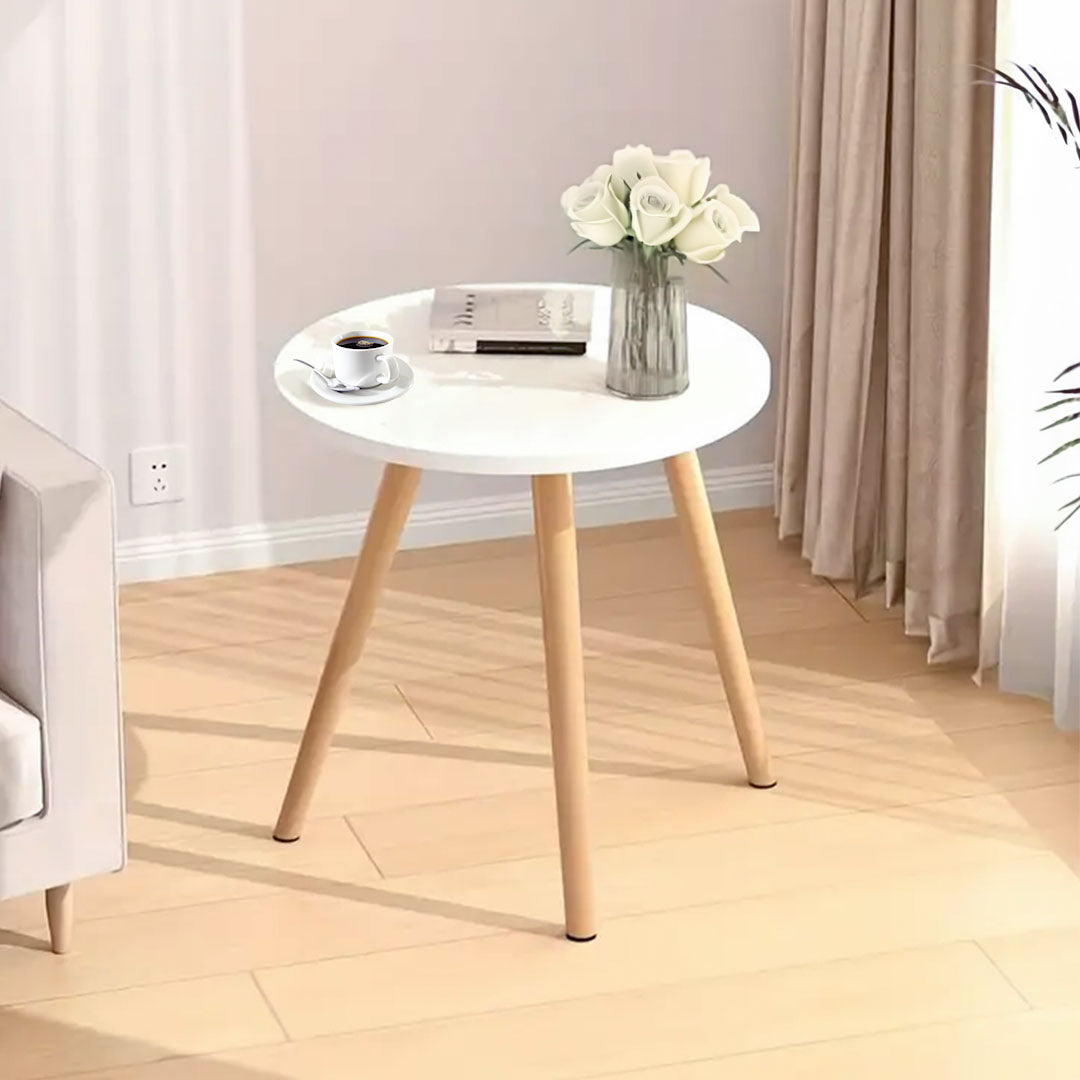 SOGA 60x60cm White Small Side Coffee Table Living Room Balcony Home Décor Style-3