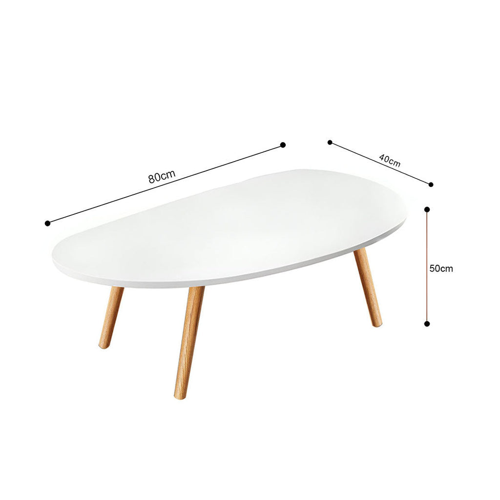 SOGA 80x40cm White Living Room Nordic  Coffee Table Simple Modern Home Style-4