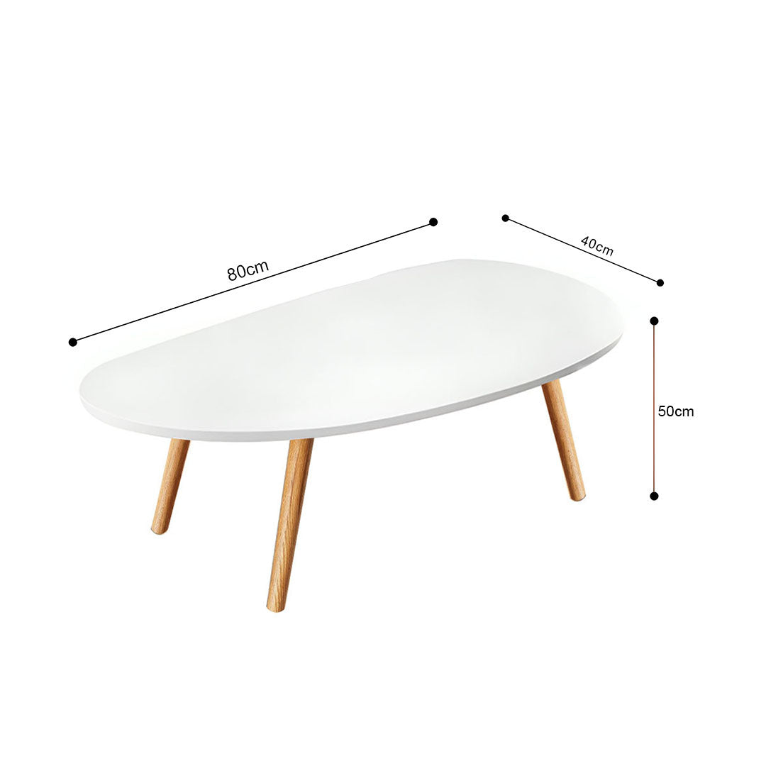 SOGA 80x40cm White Living Room Nordic  Coffee Table Simple Modern Home Style-4