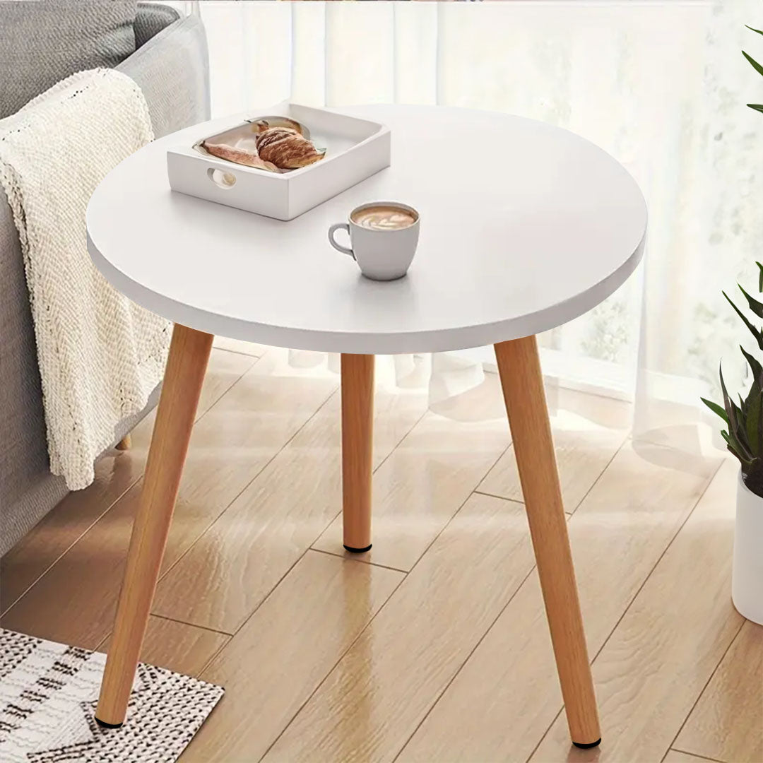 SOGA 60x60cm White Small Side Coffee Table Living Room Balcony Home Décor Style-4