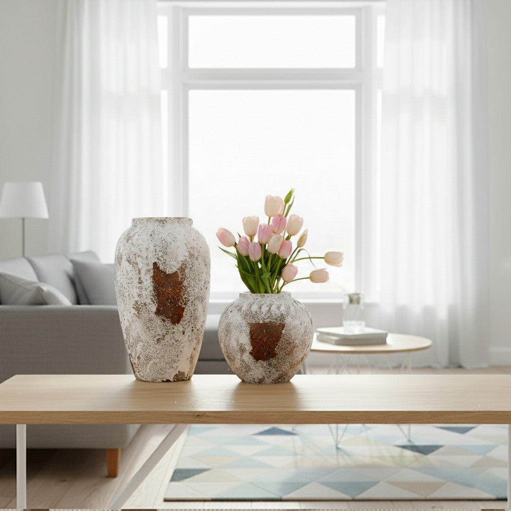 SOGA Home & Living Bundle – Gradient White Ceramic Flower Vases for Elegant Home Decor-4