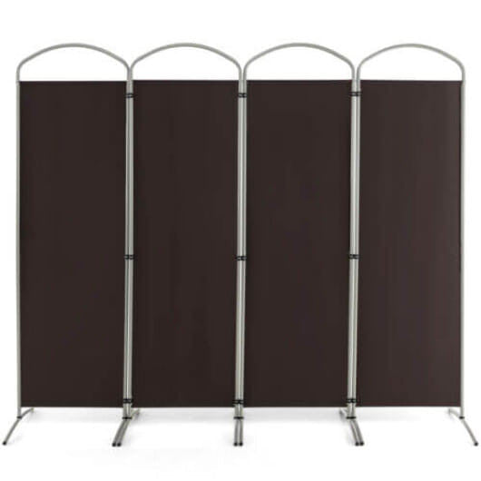6.2Ft Folding 4-Panel Room Divider for Home Office Living Room-Black-4