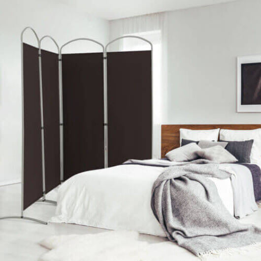 6.2Ft Folding 4-Panel Room Divider for Home Office Living Room-Black-5
