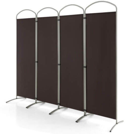 6.2Ft Folding 4-Panel Room Divider for Home Office Living Room-Black-7