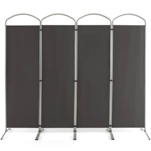 6.2Ft Folding 4-Panel Room Divider for Home Office Living Room-Black-9