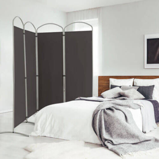 6.2Ft Folding 4-Panel Room Divider for Home Office Living Room-Black-10