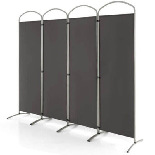 6.2Ft Folding 4-Panel Room Divider for Home Office Living Room-Black-12