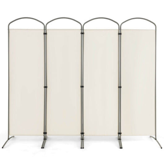 6.2Ft Folding 4-Panel Room Divider for Home Office Living Room-Black-14