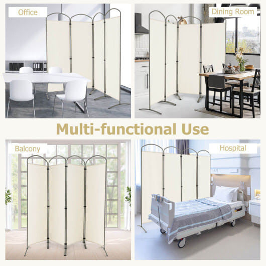 6.2Ft Folding 4-Panel Room Divider for Home Office Living Room-Black-16