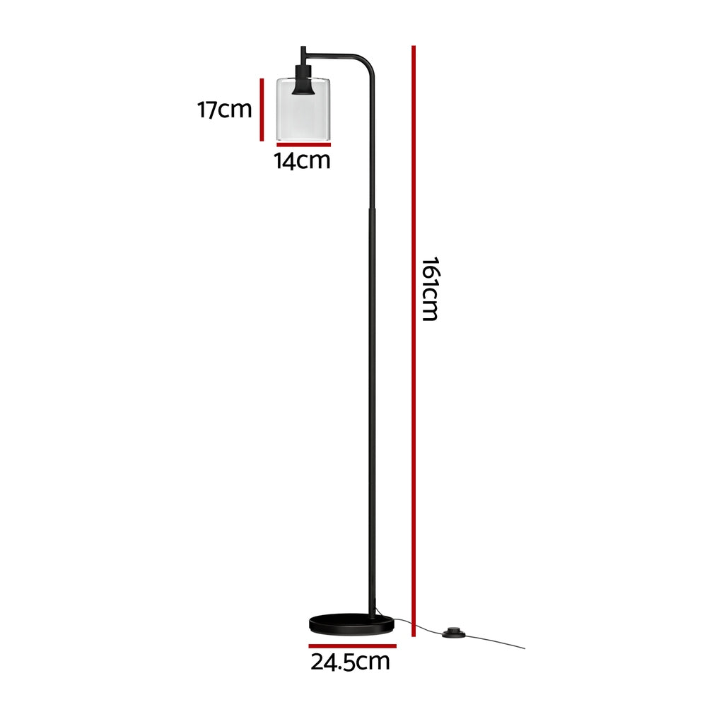 NNEDSZ Floor Lamp Light Stand Modern Home Living Room Office Reading Glass Shade Black-1