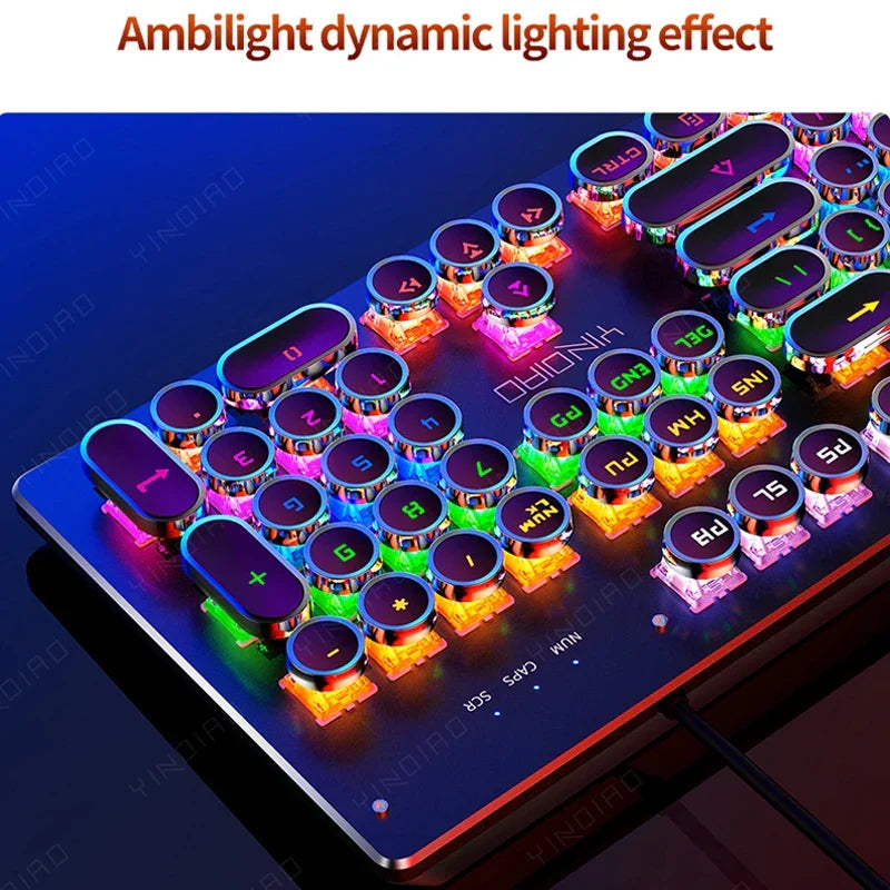 Retro Punk Mechanical Gaming Keyboard RGB Backlit