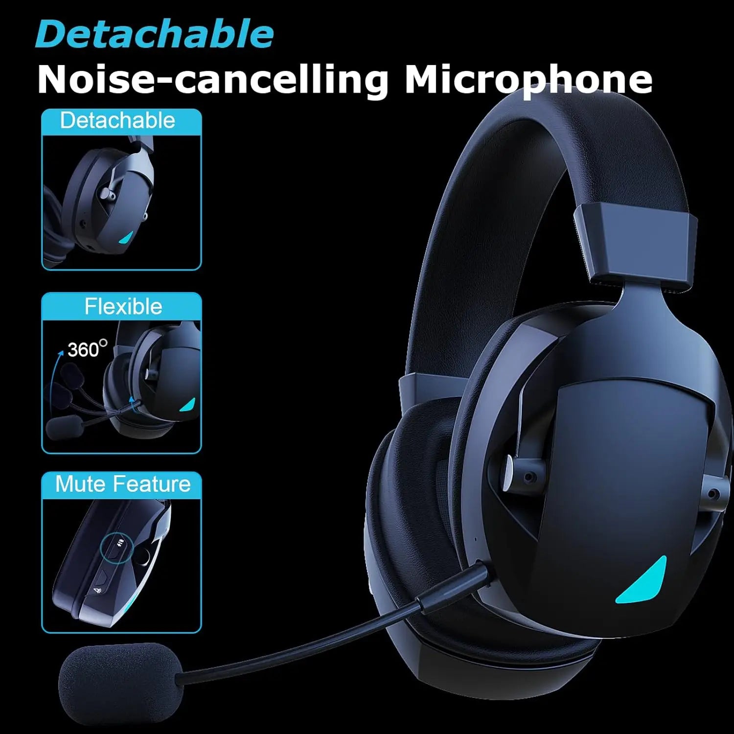 NNEOBA 2.4GHz Wireless Gaming Headset