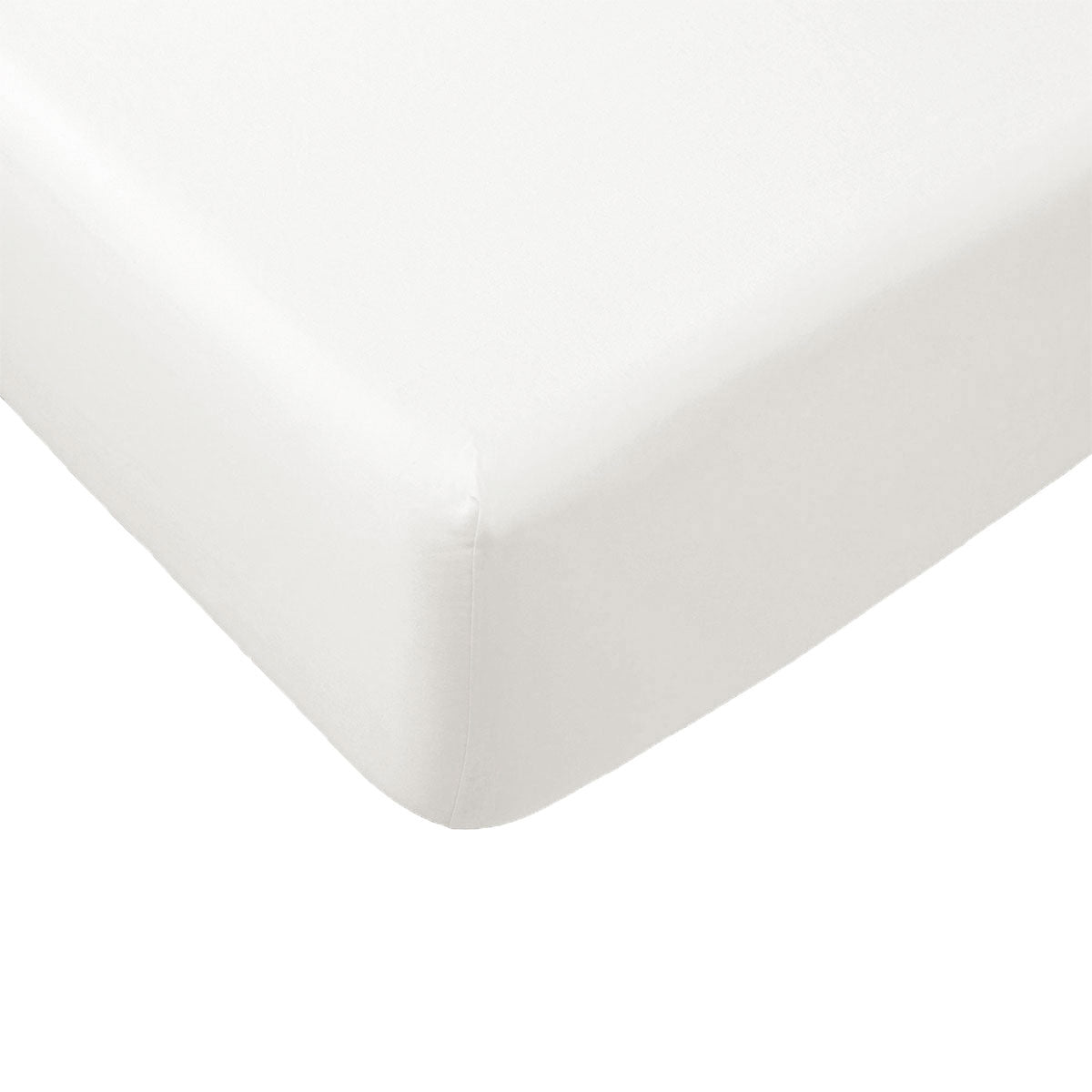 NNEDSZ Essentially Home Living Polyester Cotton Fitted Sheet 33cm Wall Double Ivory-0