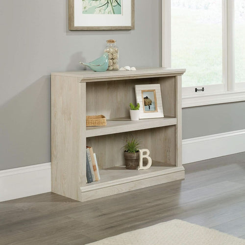 2 Tier Wooden Bookcase Chalked Chestnut Finish Multipurpose For Home Office Living Room-1